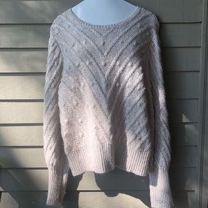 Gap Oatmeal peplum sleeve knit
